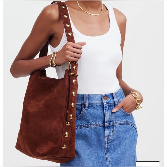 Madewell Handbags - The Essential Bucket Tote Madewell NWT Color Soft Mahogany
